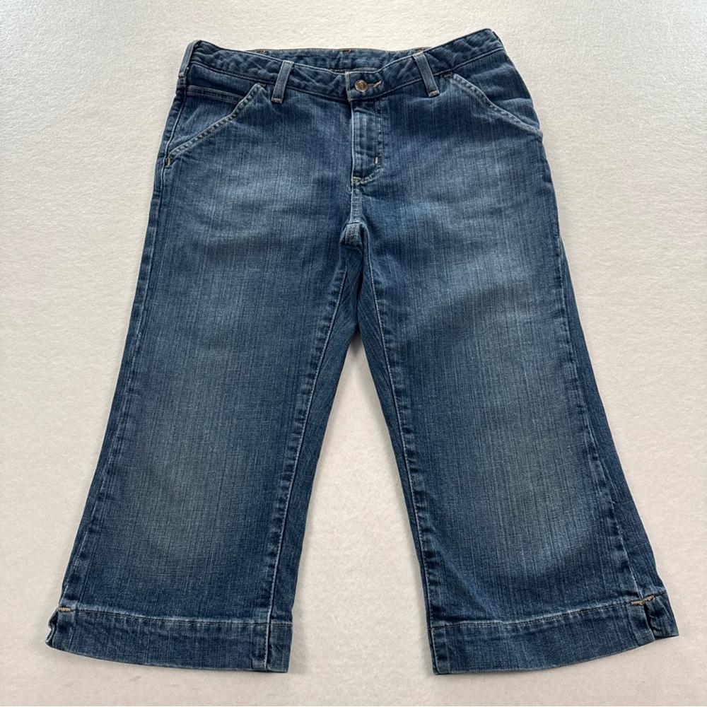 Y2K Carhartt Traditional Fit Jean Capri Womens 8 Cropped Denim Med Blue WB012F10